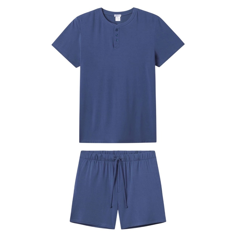 NWT Lake Mens DreamKnit Boxer Set In Ocean Blue Pajamas PJs Loungewear